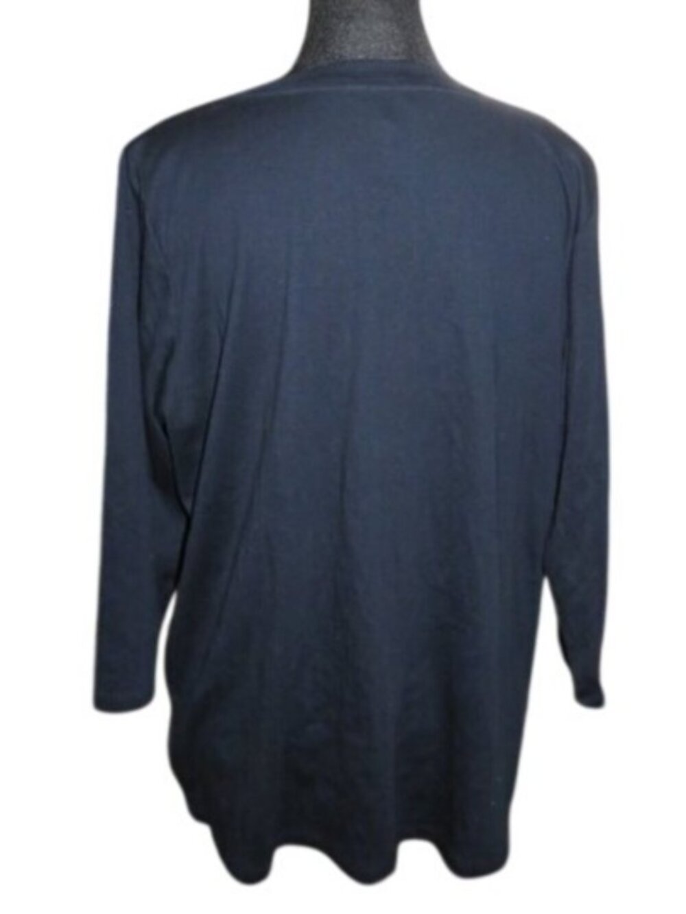 Jones  New York Classic Black 3/4 sleeve blouse top 1X made in Cambodia - Picture 4 of 8